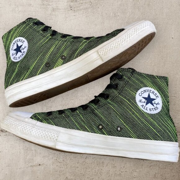 Converse Green and Black High-Top Athletic Shoes - Picture 3 of 7
